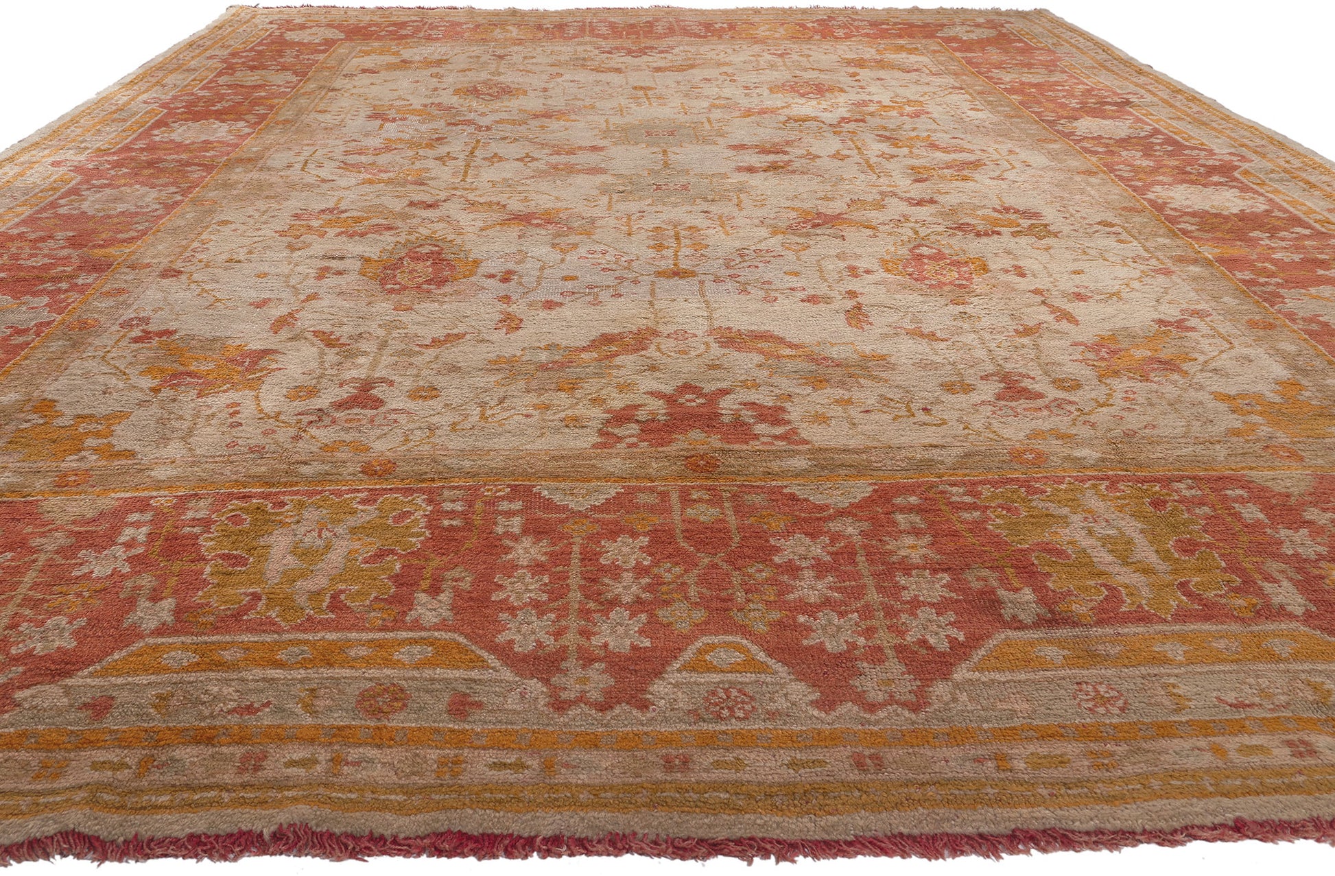 10 x 15 Antique Turkish Oushak Rug 78608