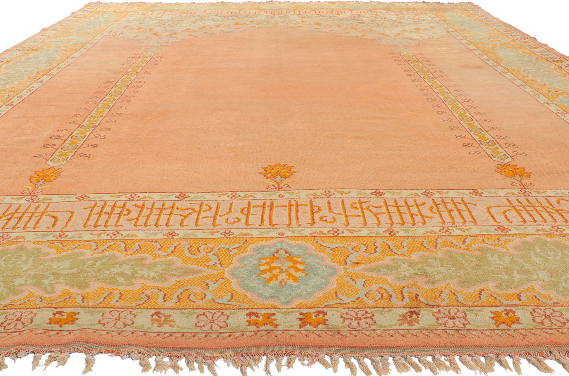 11 x 13 Antique Turkish Oushak Prayer Rug 77400