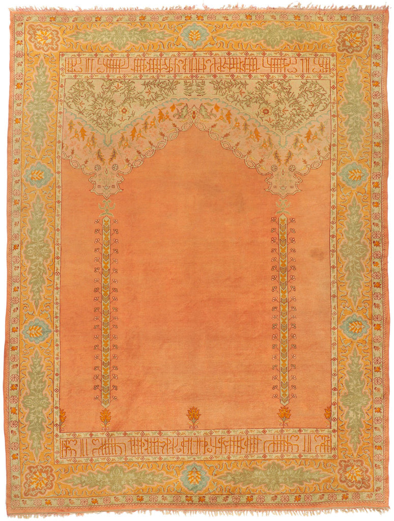 11 x 13 Antique Turkish Oushak Prayer Rug 77400
