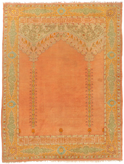 11 x 13 Antique Turkish Oushak Prayer Rug 77400