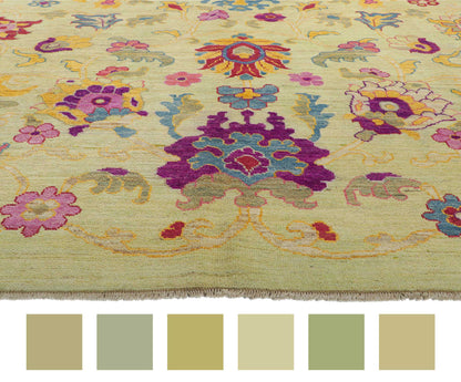 11 x 14 Colorful Turkish Oushak Rug 60658