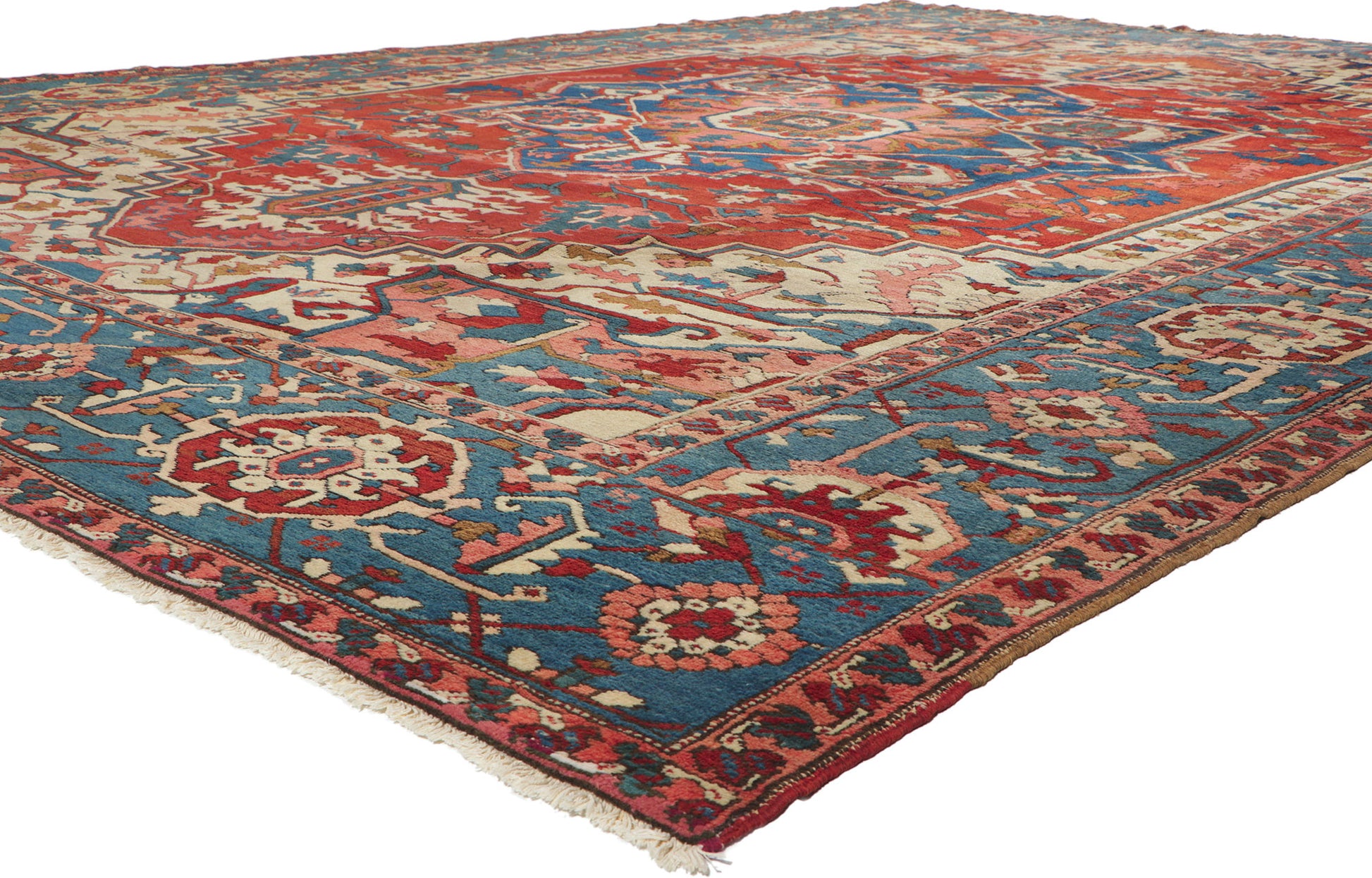 11 x 15 Antique Persian Serapi Rug 78331