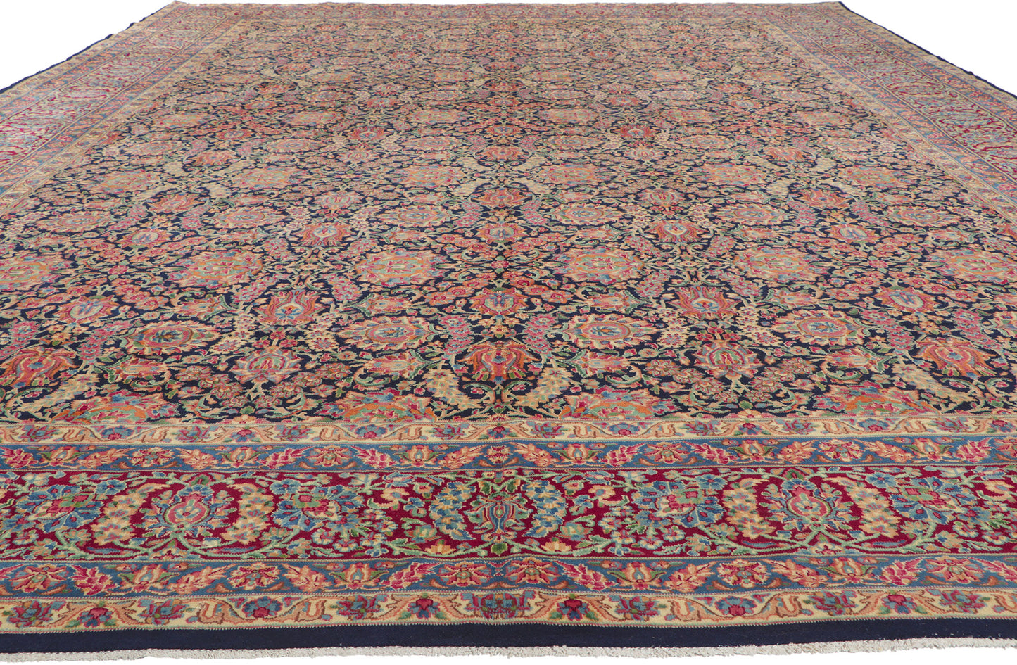 11 x 16 Antique Persian Kerman Rug 61210