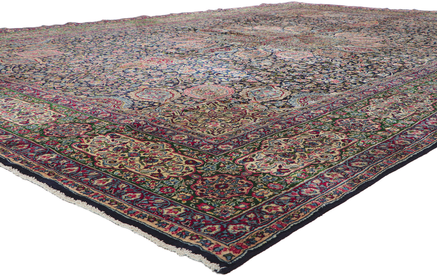 11 x 16 Vintage Persian Kerman Rug 61108