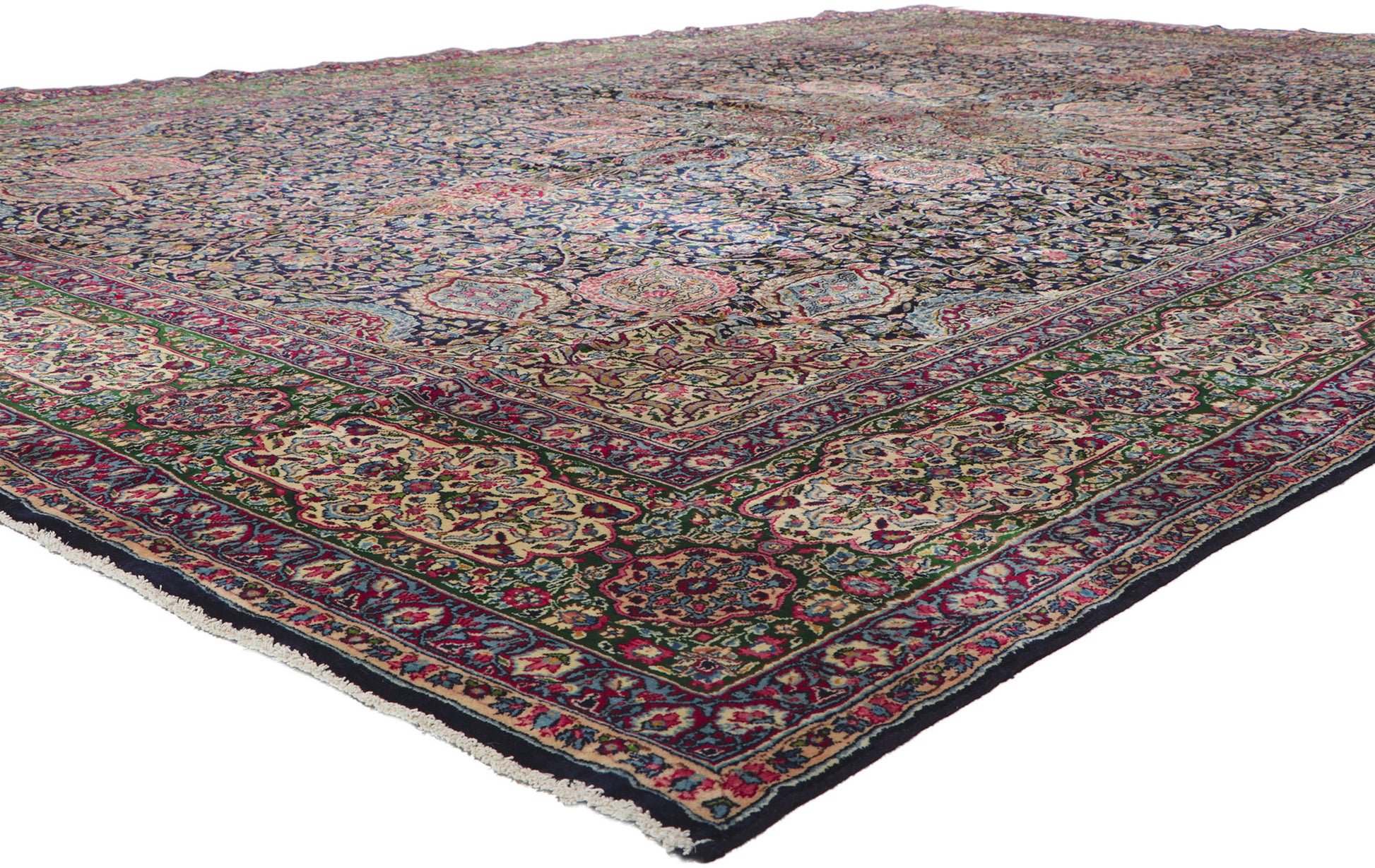 11 x 16 Vintage Persian Kerman Rug 61108