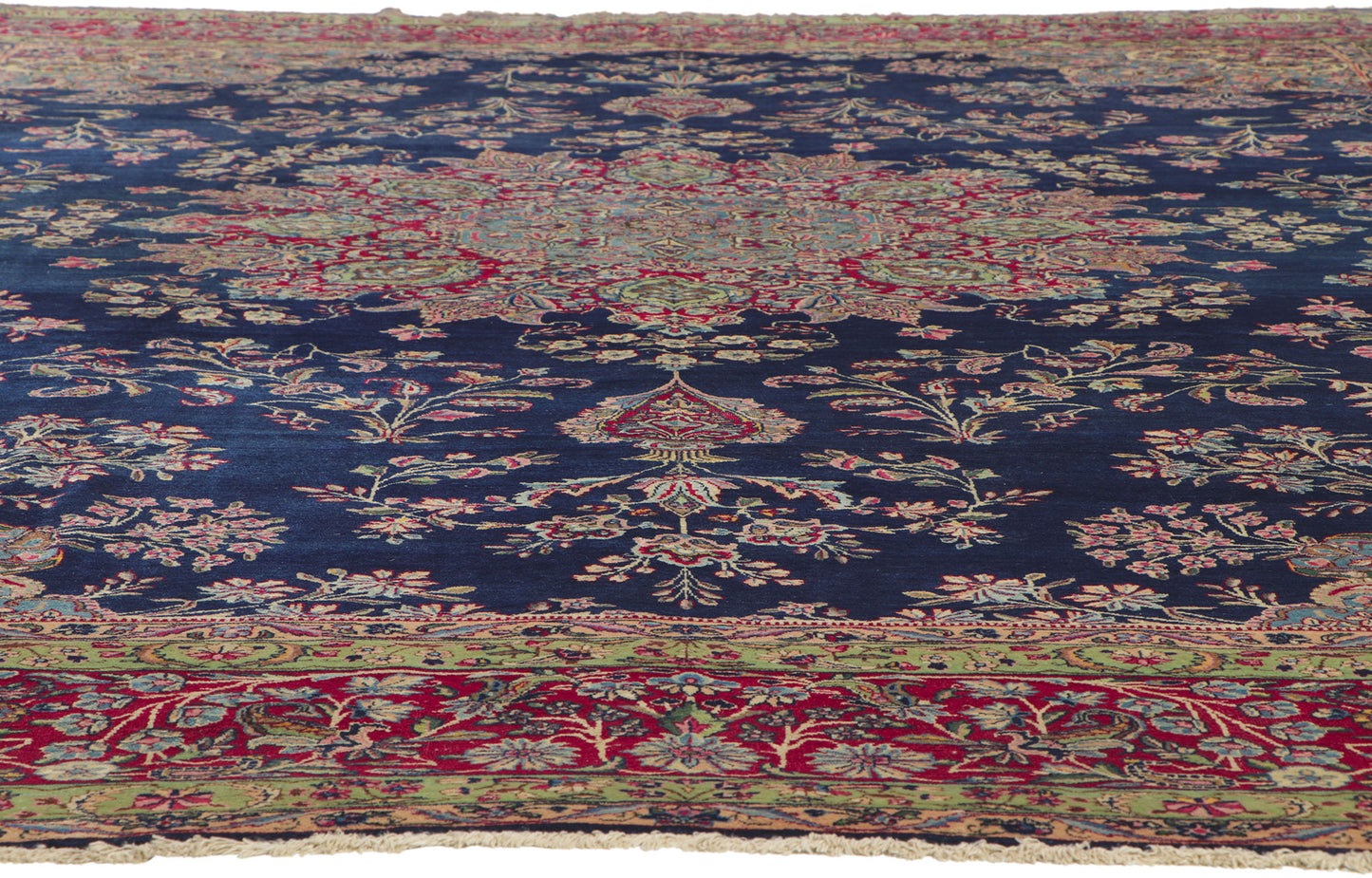 11 x 16 Vintage Persian Kerman Rug 78336