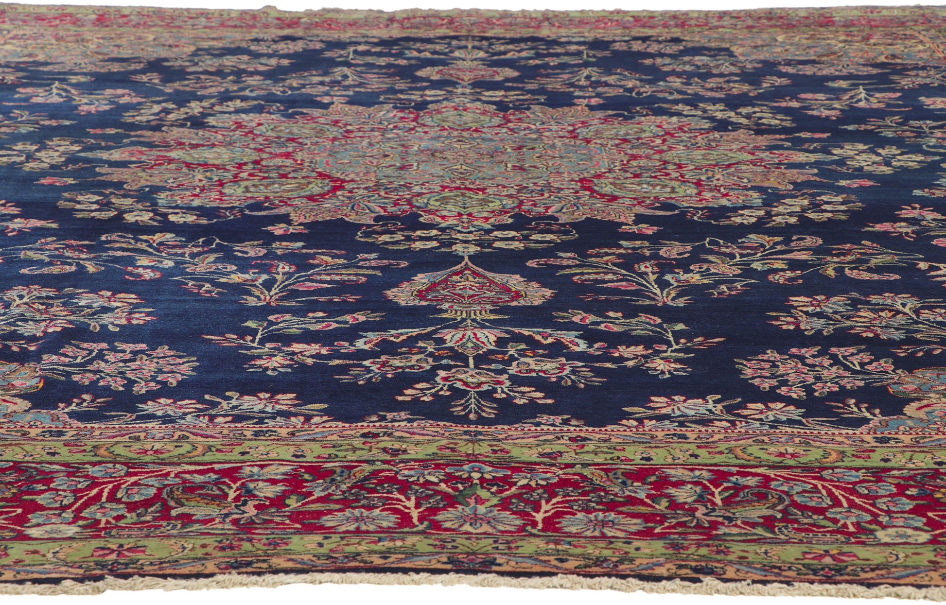 11 x 16 Vintage Persian Kerman Rug 78336