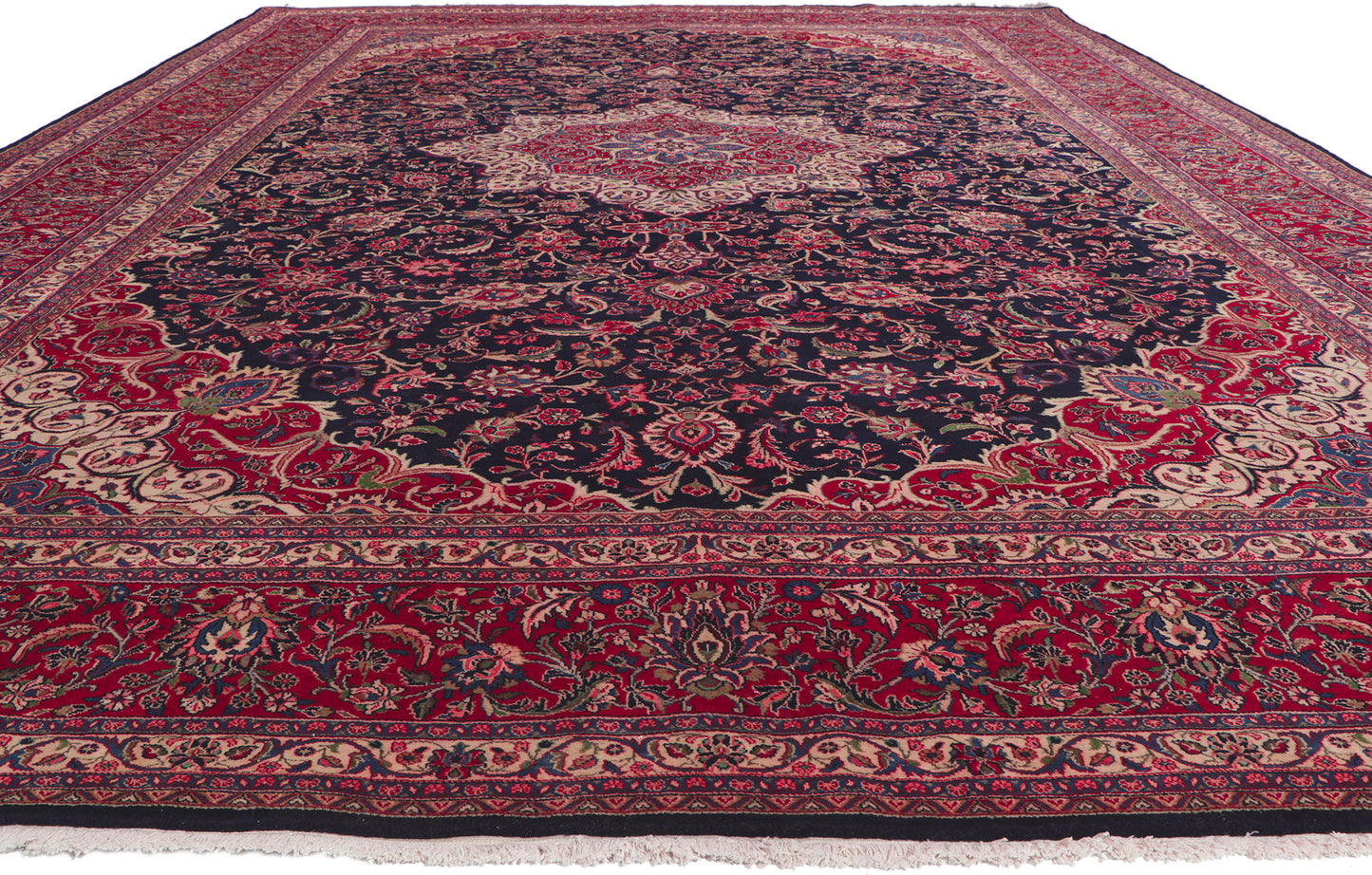 11 x 16 Vintage Persian Mashhad Rug 61204