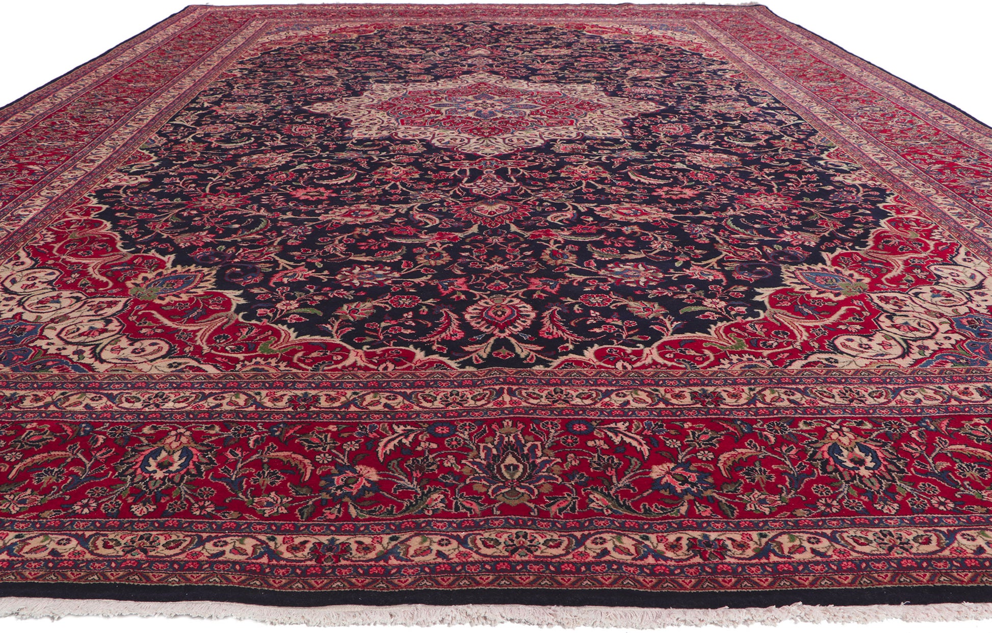 11 x 16 Vintage Persian Mashhad Rug 61204