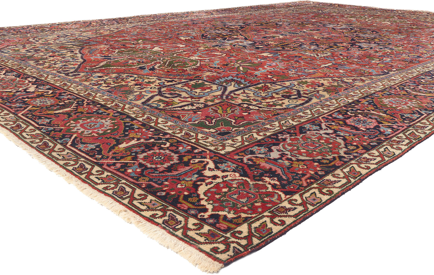 11 x 17 Antique Persian Heriz Rug 78562