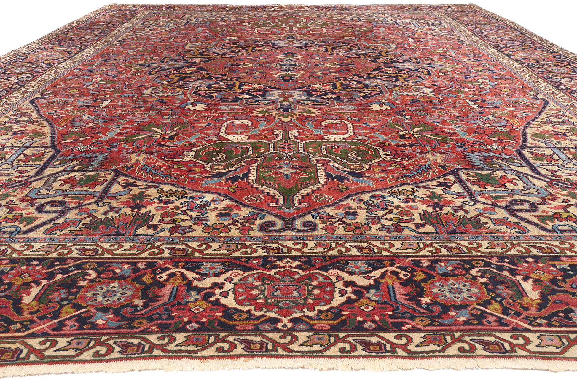 11 x 17 Antique Persian Heriz Rug 78562