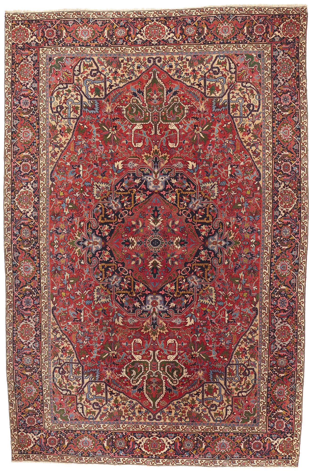 11 x 17 Antique Persian Heriz Rug 78562