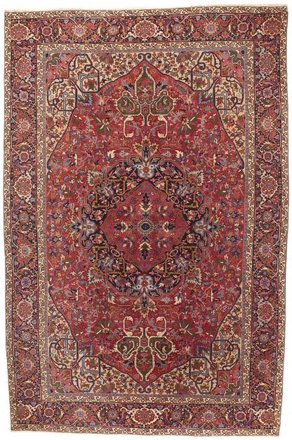 11 x 17 Antique Persian Heriz Rug 78562