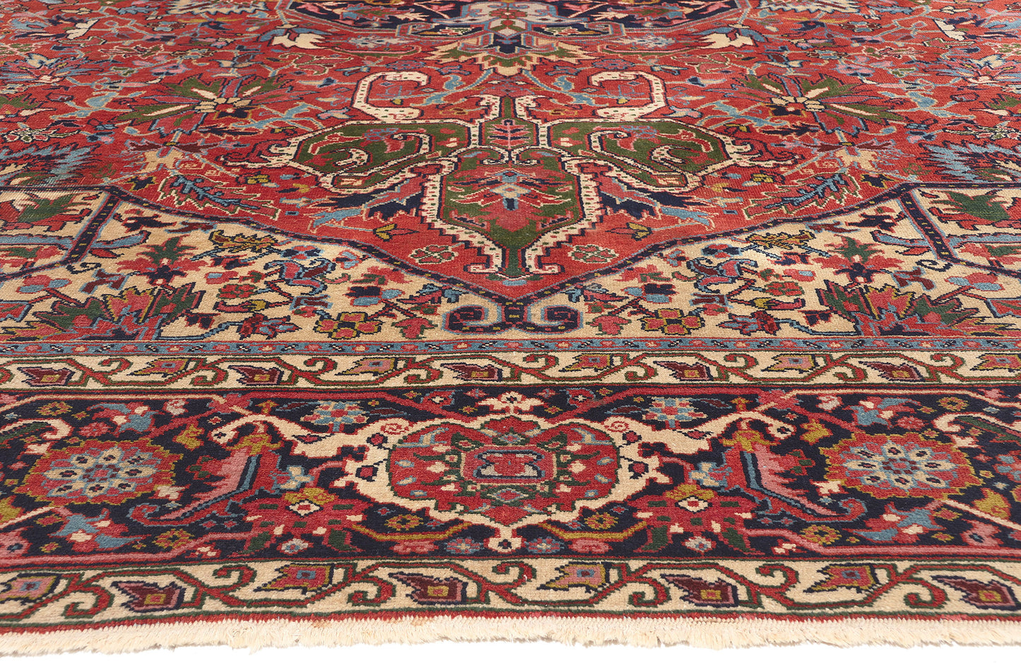 11 x 17 Antique Persian Heriz Rug 78562
