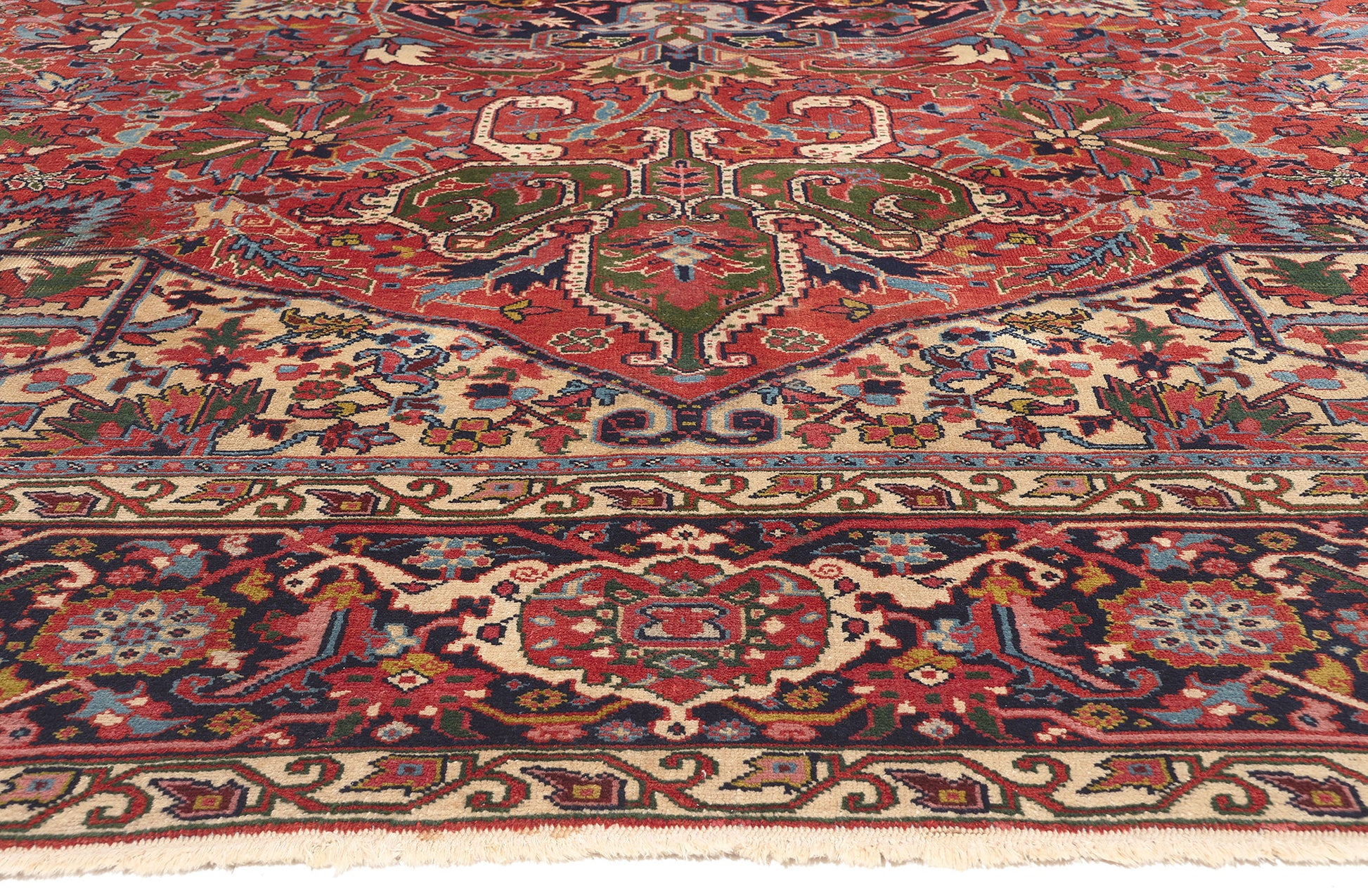 11 x 17 Antique Persian Heriz Rug 78562