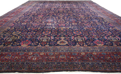 11 x 19 Antique Persian Kerman Rug 77185