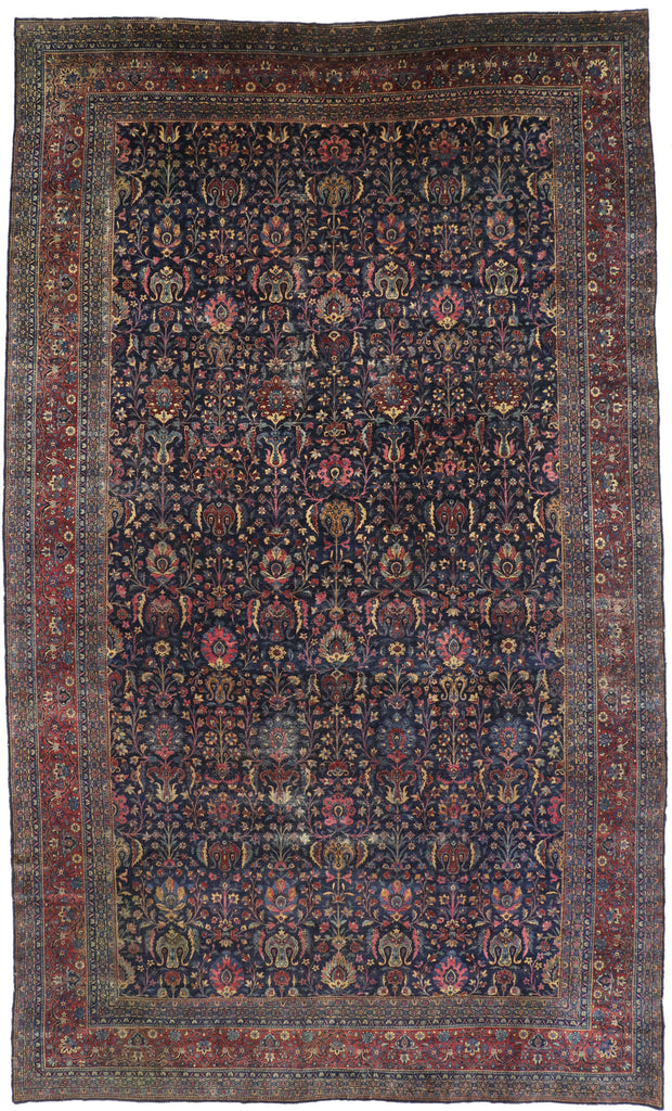 11 x 19 Antique Persian Kerman Rug 77185