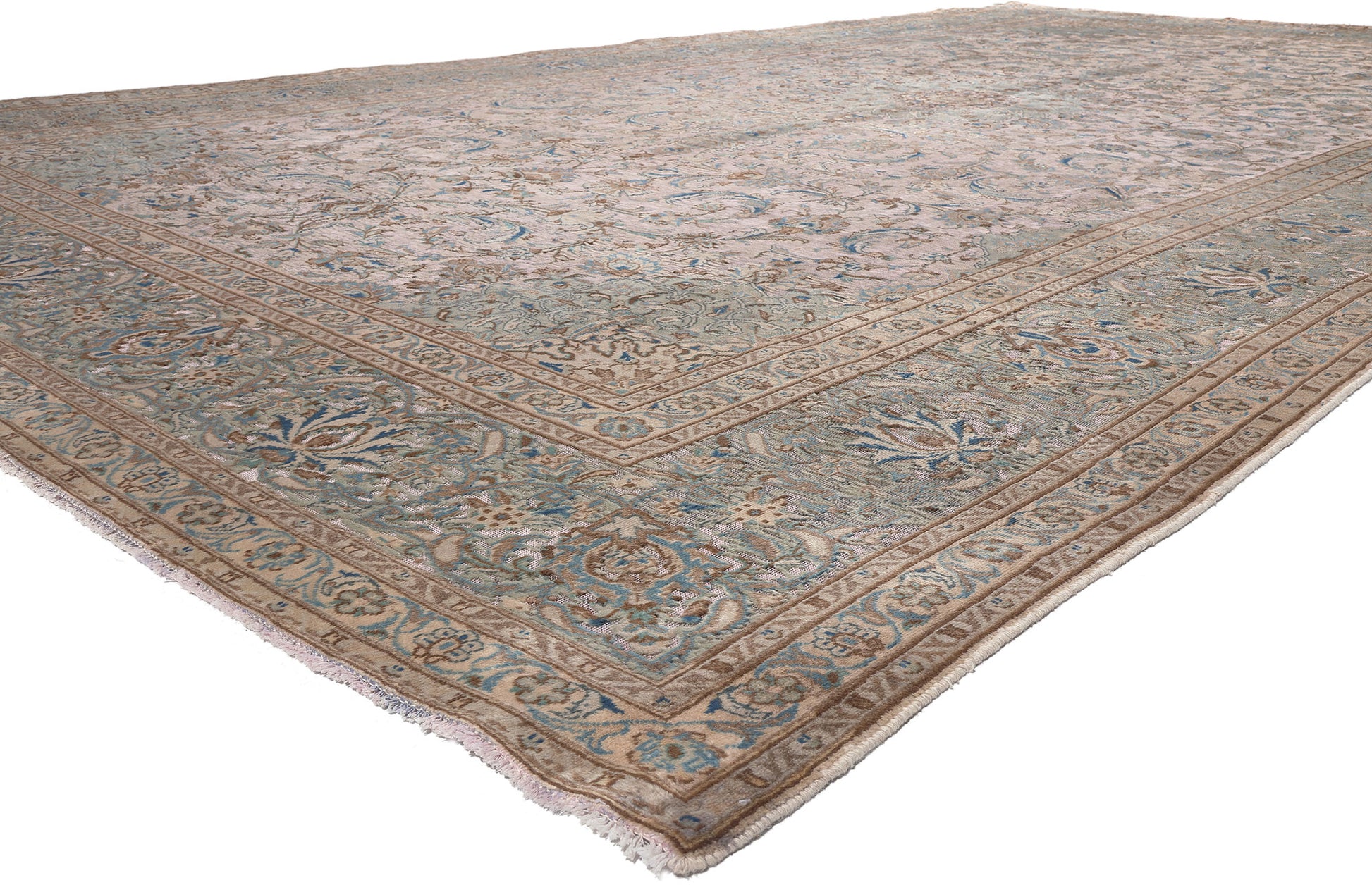11 x 19 Vintage Persian Kashan Rug 78589