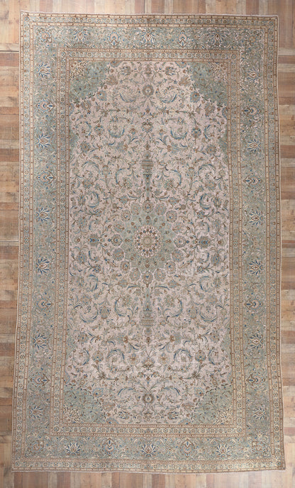 11 x 19 Vintage Persian Kashan Rug 78589