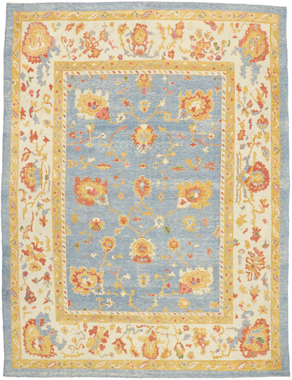 12 x 16 Modern Blue Turkish Oushak Rug 52381