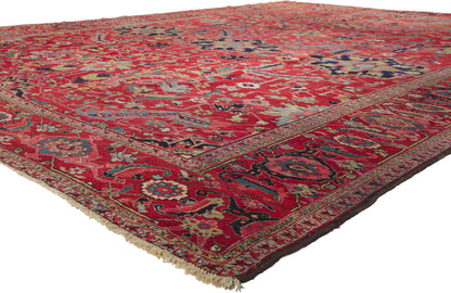 12 x 16 Antique Persian Serapi Rug 78338