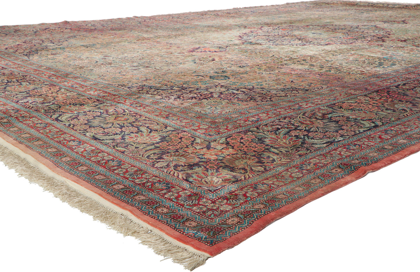 12 x 18 Vintage Chinese Tabriz Silk Rug 78337
