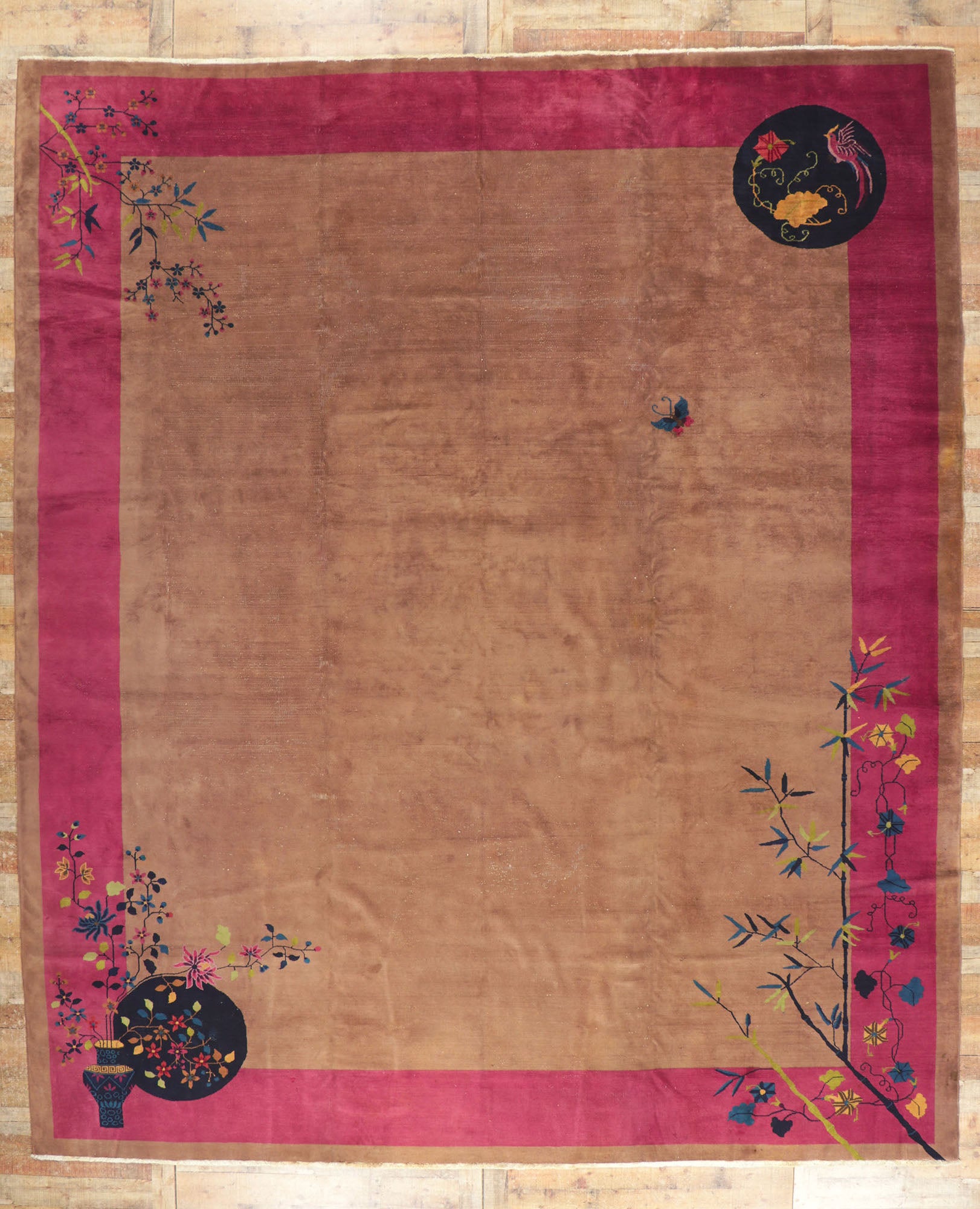12 x 14 Antique Chinese Art Deco Rug 78243