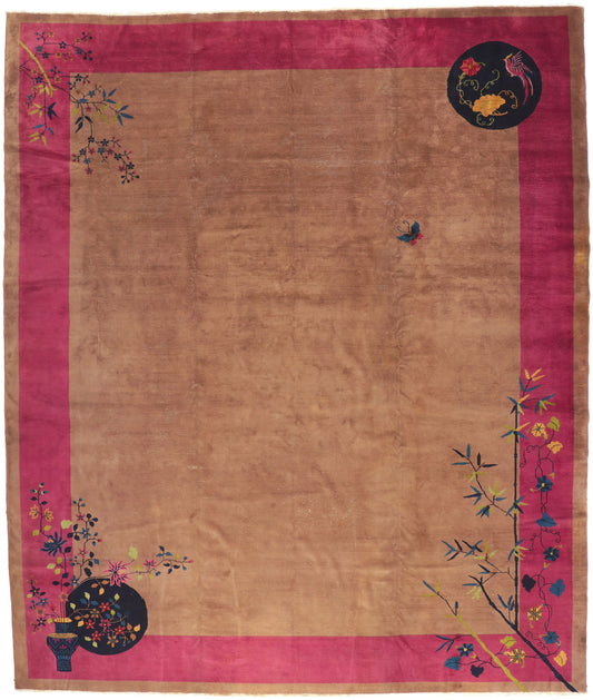 12 x 14 Antique Chinese Art Deco Rug 78243
