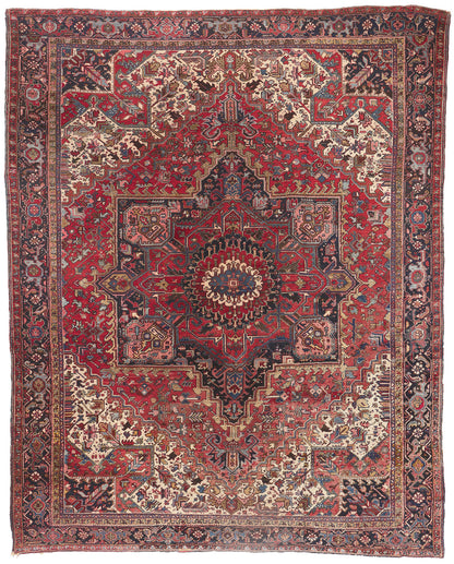 12 x 15 Antique Persian Heriz Rug 78540