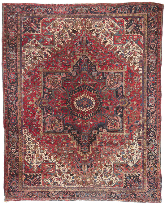 12 x 15 Antique Persian Heriz Rug 78540