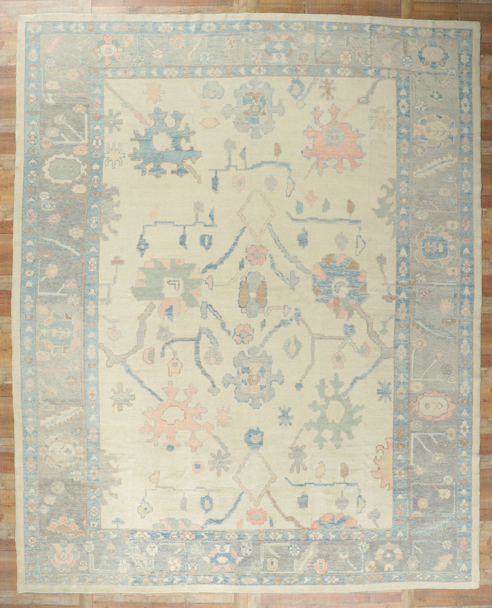 12 x 15 Pastel Turkish Oushak Rug 53796