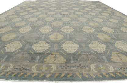 12 x 15 Vintage-Inspired Blue Oushak Rug 30622