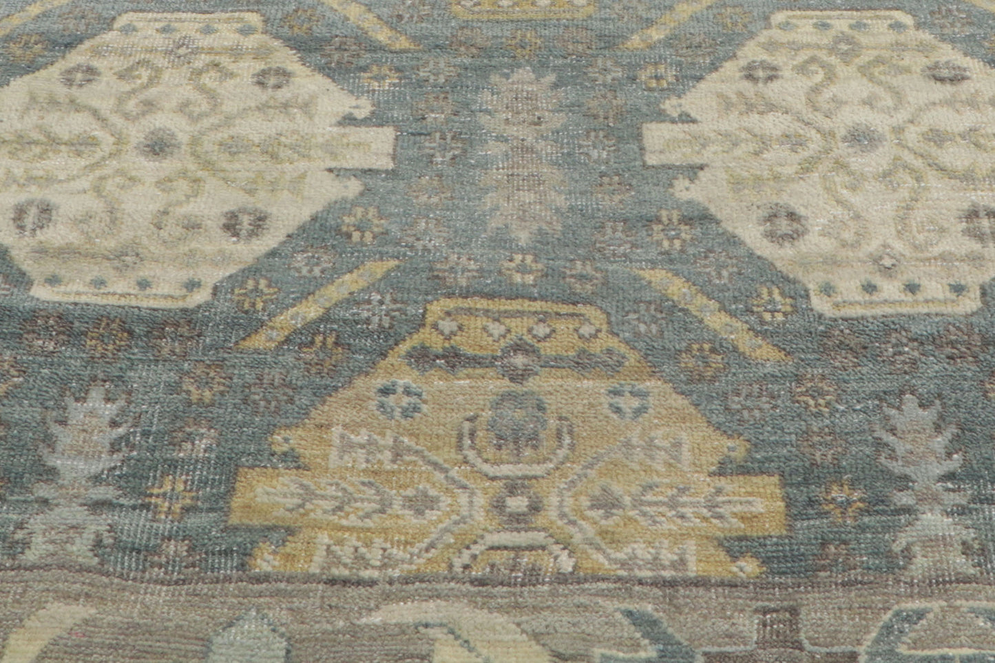 12 x 15 Vintage-Inspired Blue Oushak Rug 30622