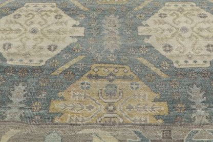 12 x 15 Vintage-Inspired Blue Oushak Rug 30622
