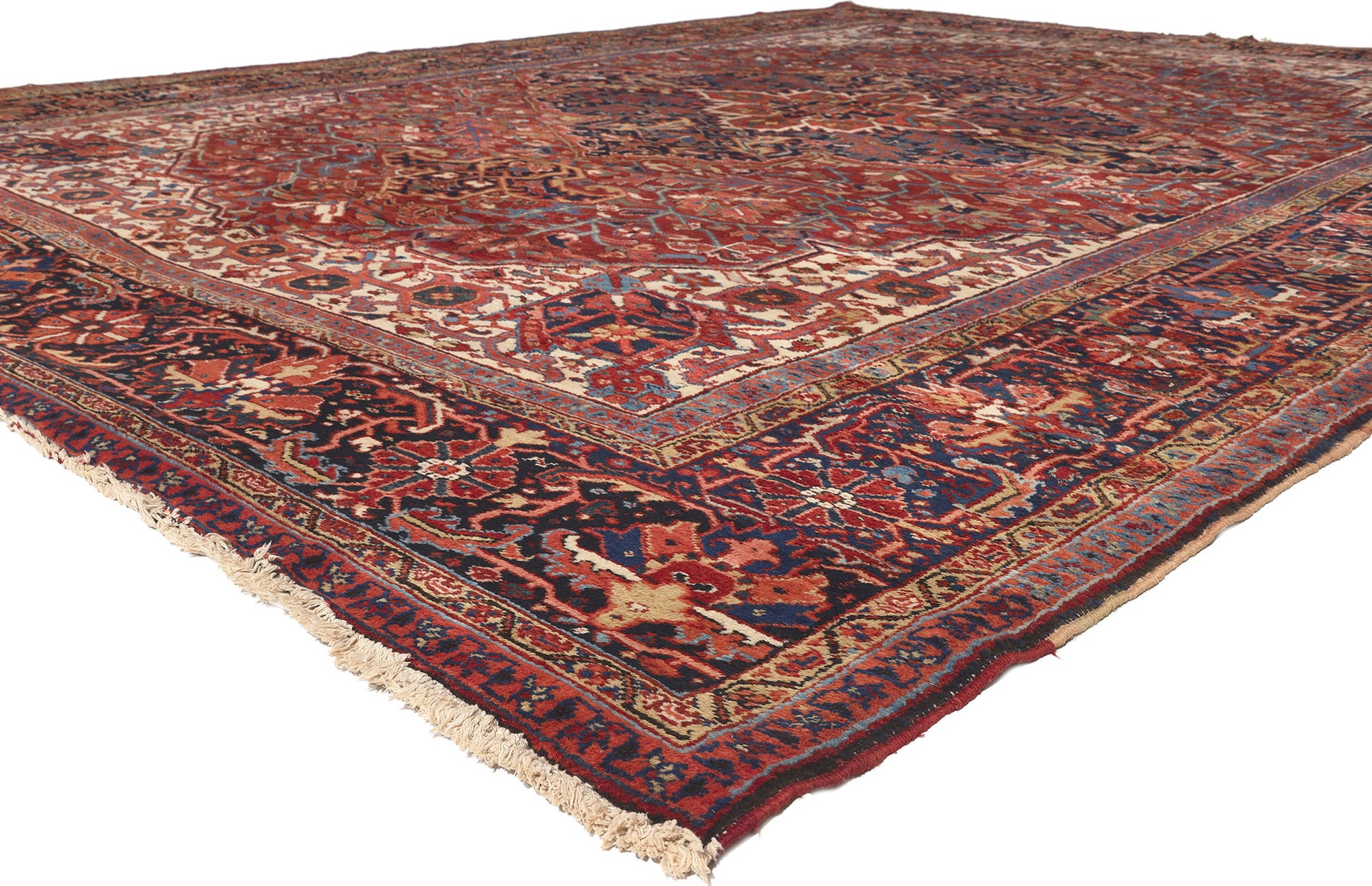 12 x 16 Antique Persian Heriz Rug 74680