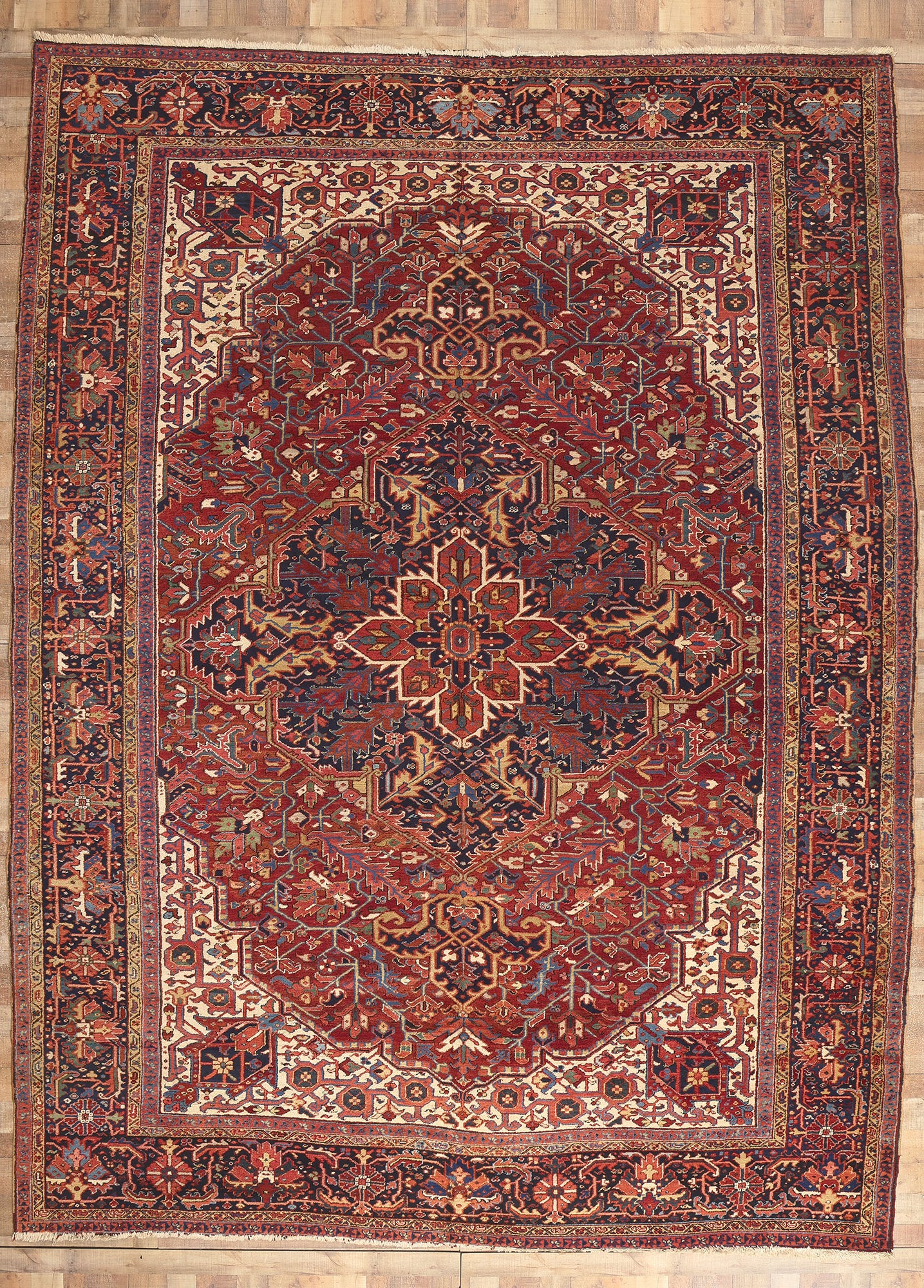 12 x 16 Antique Persian Heriz Rug 74680