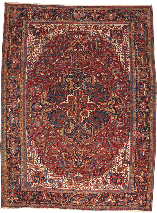 12 x 16 Antique Persian Heriz Rug 74680
