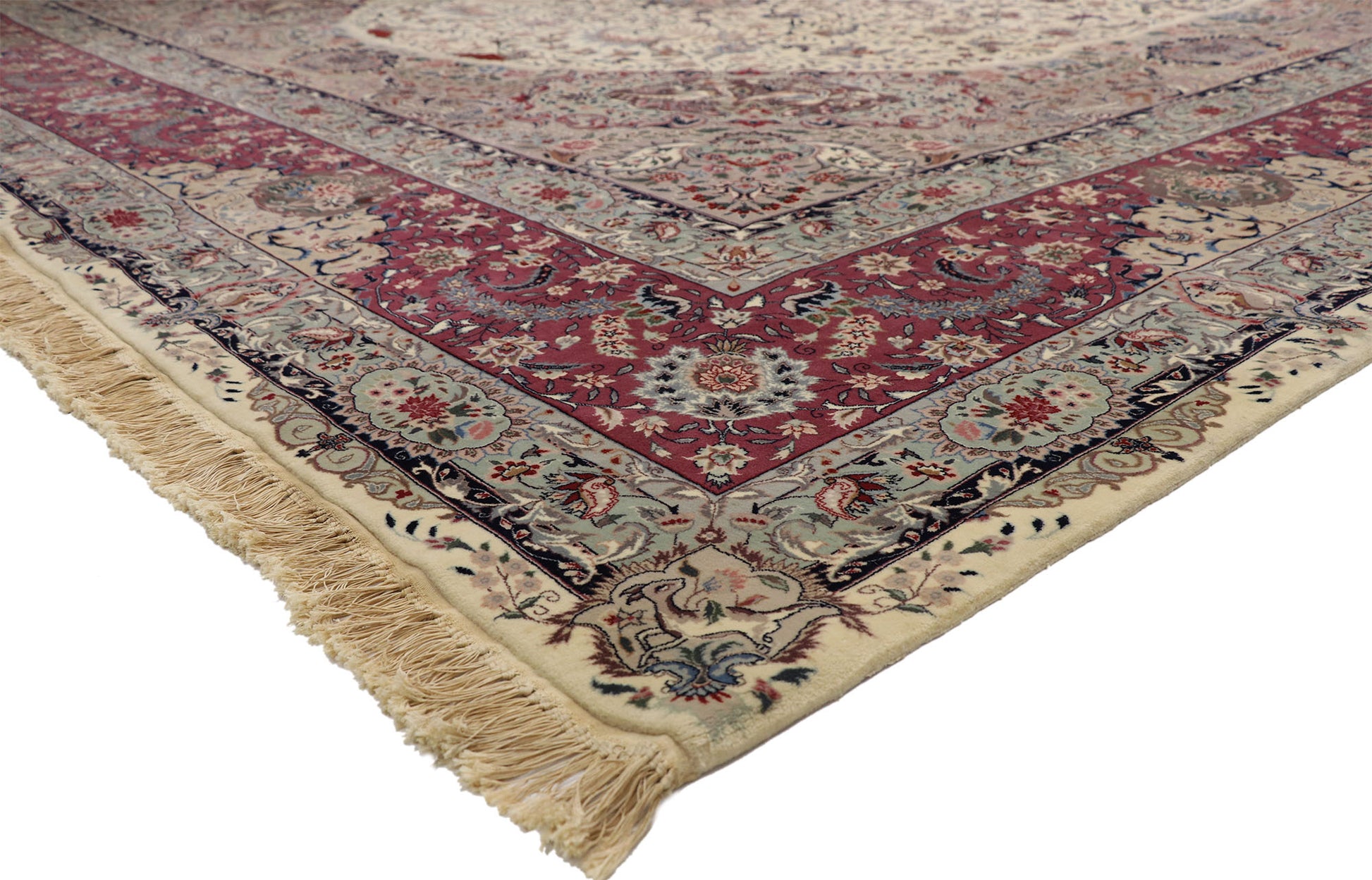 12 x 18 Antique Persian Tabriz Rug 77360