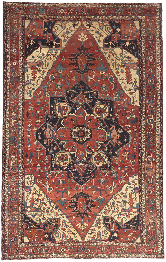 12 x 19 Antique Persian Serapi Rug 78650