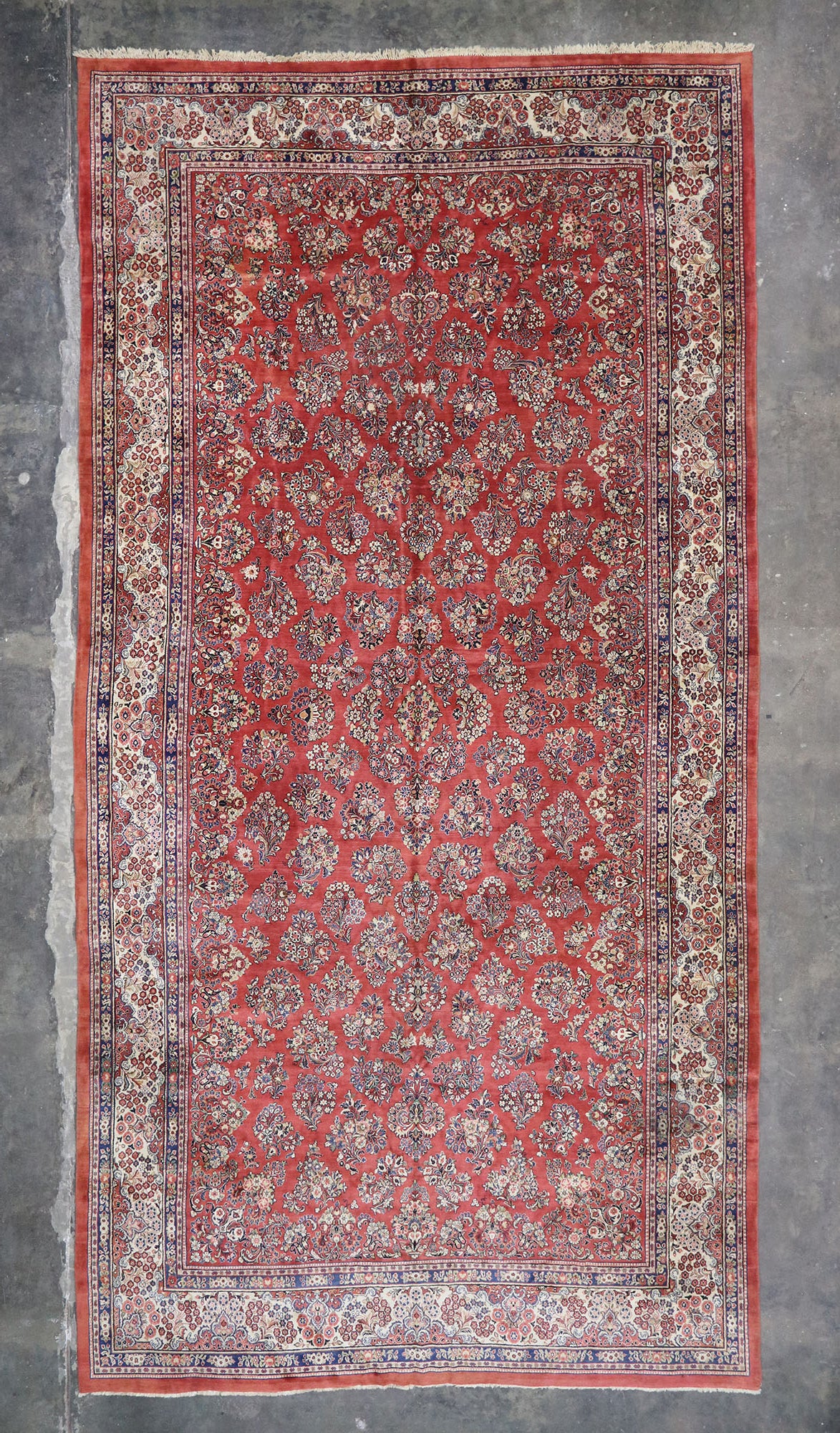 12 x 23 Antique Persian Sarouk Rug 74401