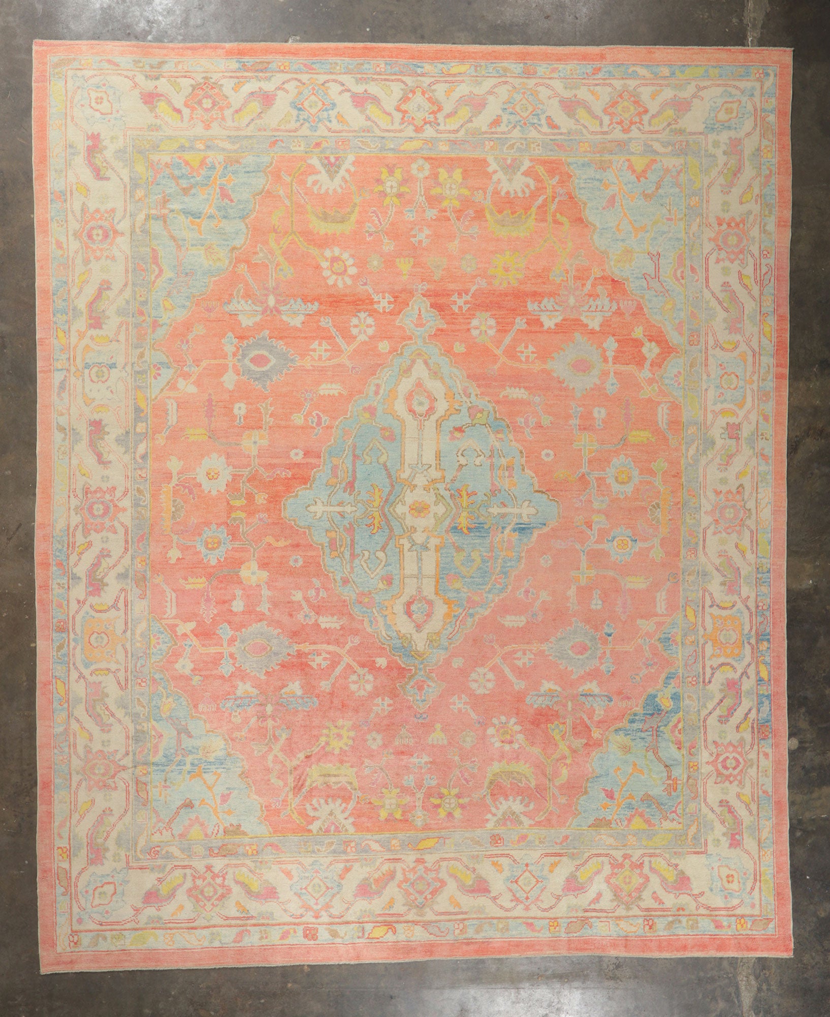 13 x 16 Colorful Turkish Oushak Rug 53797