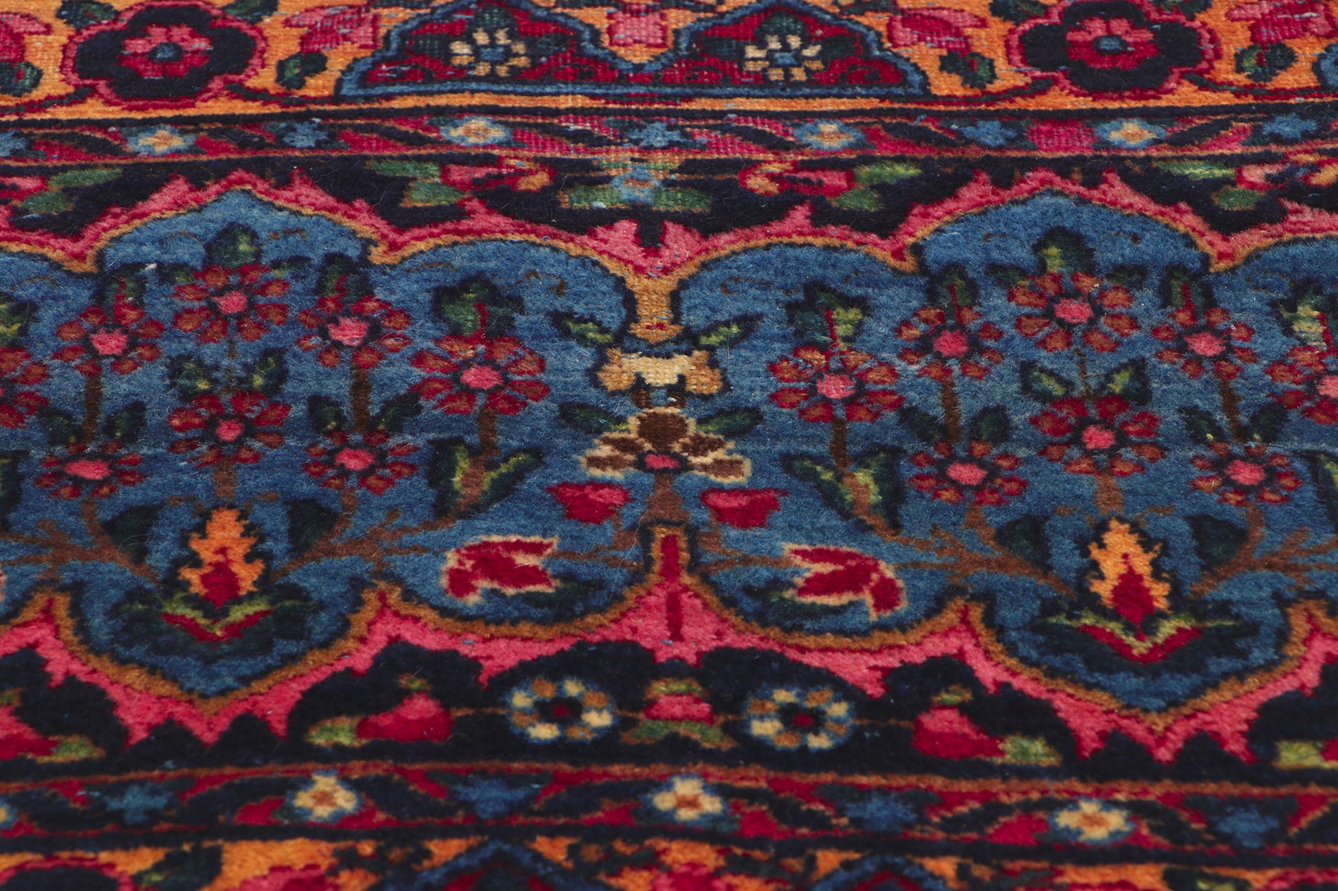 13 x 19 Antique Persian Yazd Rug 78356