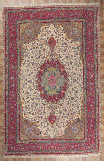 13 x 20 Vintage Persian Tabriz Rug 78326