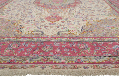 13 x 20 Vintage Persian Tabriz Rug 78326