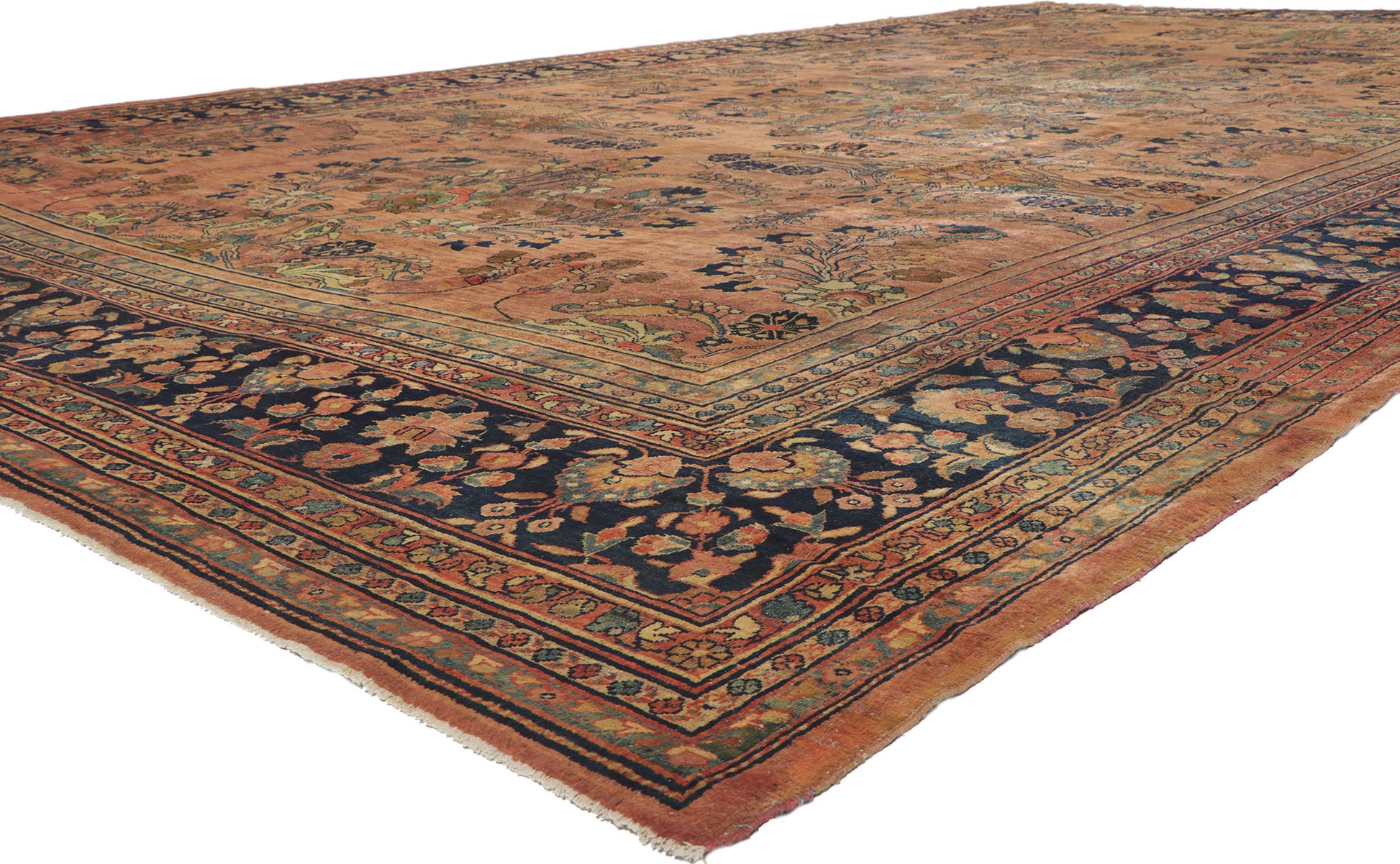 13 x 23 Antique Persian Mahal Rug 72045