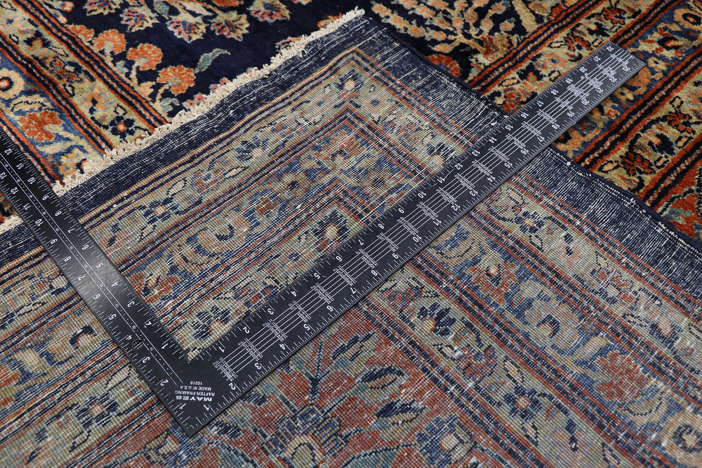 13 x 24 Antique Persian Mohajeran Sarouk Rug 78094