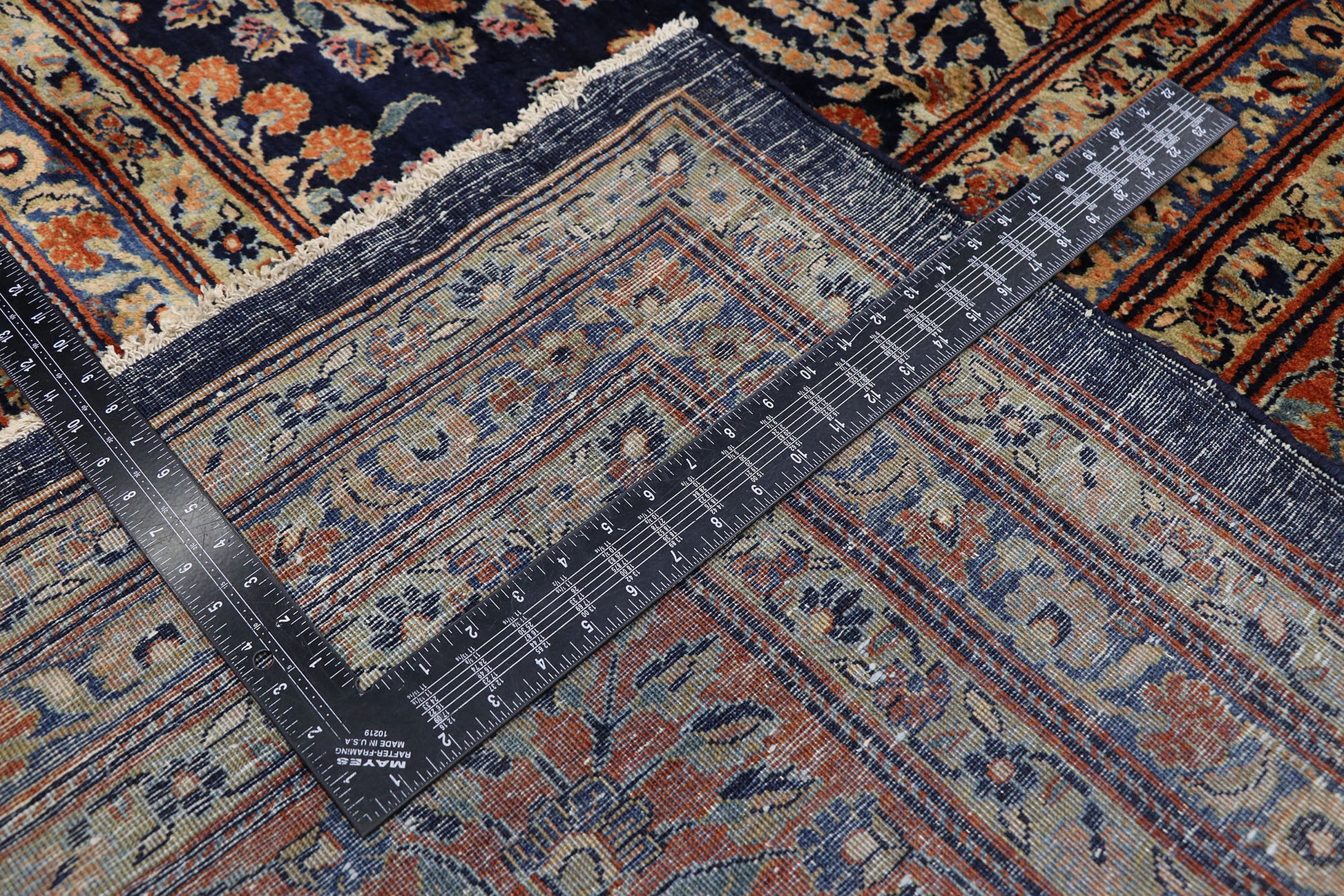 13 x 24 Antique Persian Mohajeran Sarouk Rug 78094