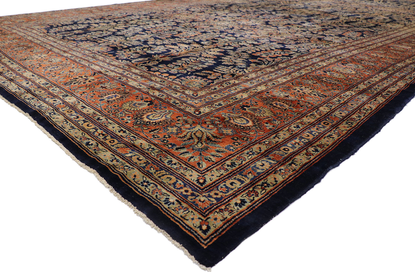 13 x 24 Antique Persian Mohajeran Sarouk Rug 78094