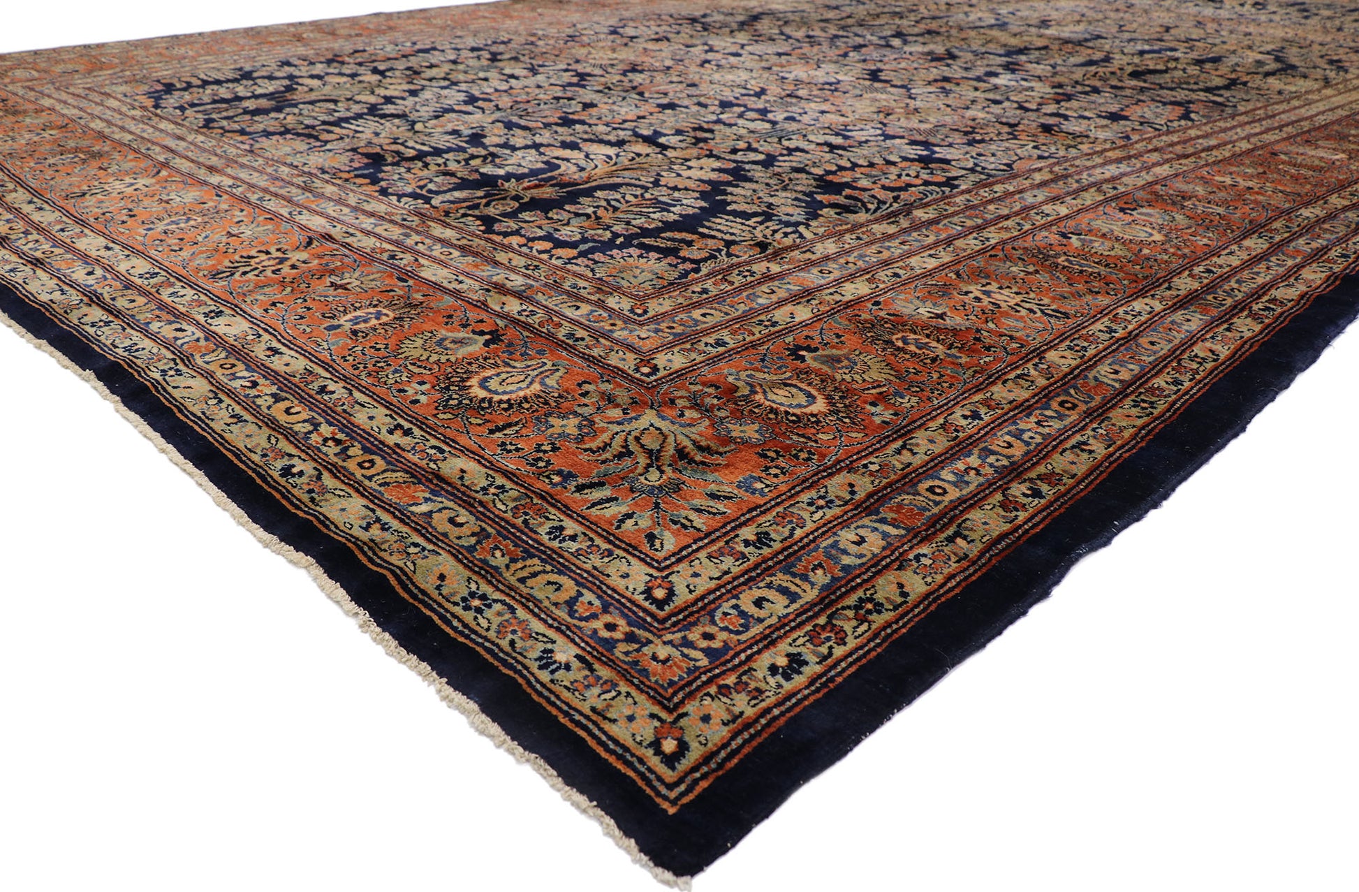 13 x 24 Antique Persian Mohajeran Sarouk Rug 78094