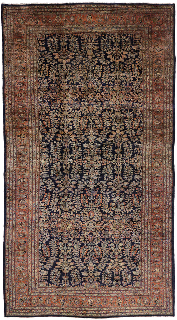 13 x 24 Antique Persian Mohajeran Sarouk Rug 78094